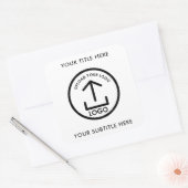 Firmenlogo und Werbe-Branding Quadratischer Aufkleber (Umschlag)