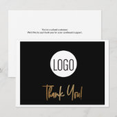 Firmenlogo Unternehmen Gold Script Dankeskarte (Vorne/Hinten)