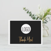 Firmenlogo Unternehmen Gold Script Dankeskarte (Stehend Vorderseite)