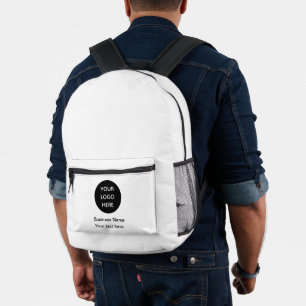 Firmenlogo Unternehmen Schwarz Werbe Branding Bedruckter Rucksack