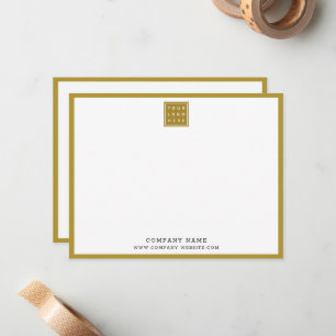 Firmenlogo Unternehmensname Goldrand Mitteilungskarte