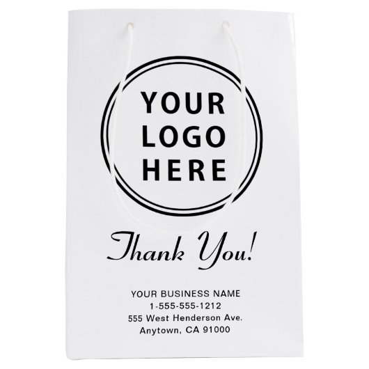 Firmenlogo Vielen Dank Mittlere Geschenktüte (Vorderseite)