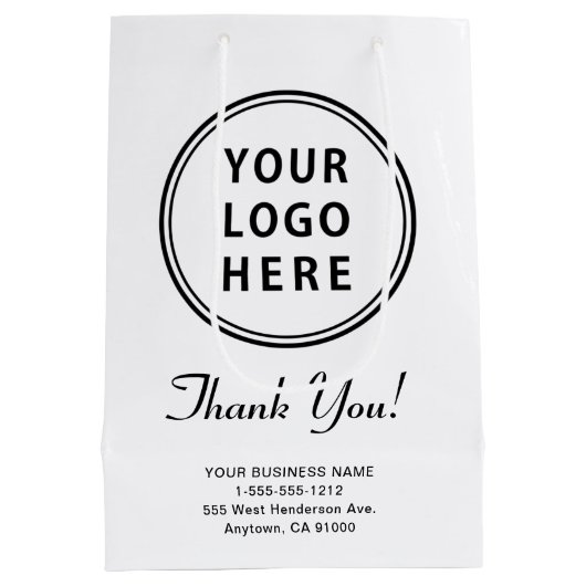 Firmenlogo Vielen Dank Mittlere Geschenktüte (Rückseite)