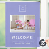Firmenlogo Violette Lavendel Foto willkommen Fensteraufkleber (Zuhause)