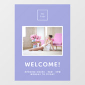 Firmenlogo Violette Lavendel Foto willkommen Fensteraufkleber (Blatt)