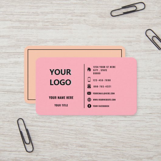 Firmenlogo - Visitenkarte für Ihre Farben (Vorderseite/Rückseite Beispiel)