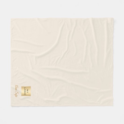 Firmenlogo von Beige Creme Fleecedecke (Vorderseite (Horizontal))