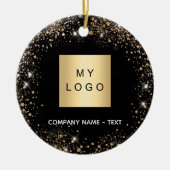 Firmenlogo von Black Gold Glitzer Keramik Ornament (Vorne)