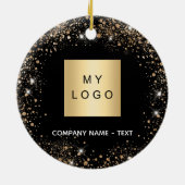 Firmenlogo von Black Gold Glitzer Keramik Ornament (Hinten)