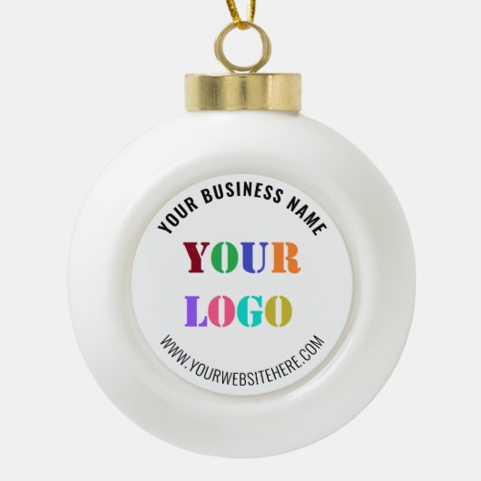 Firmenlogo Website Weihnachtsgeschenk Keramik Kugel-Ornament (Vorderseite)