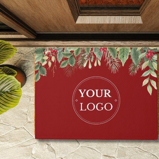 Firmenlogo Weihnachten Blumenstrauß Fußmatte