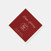 Firmenlogo Weihnachten Frohe Feiertage Serviette (Ecke)