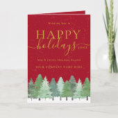 Firmenlogo Weihnachten Wald Schnee Rot Gold (Vorderseite)