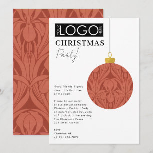 Firmenlogo Weihnachtsfeier Preppy-Ornament Xmas Einladung
