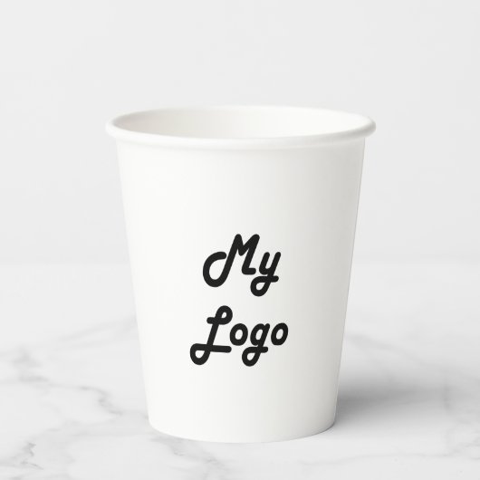 Firmenlogo weiß pappbecher (Rückseite)