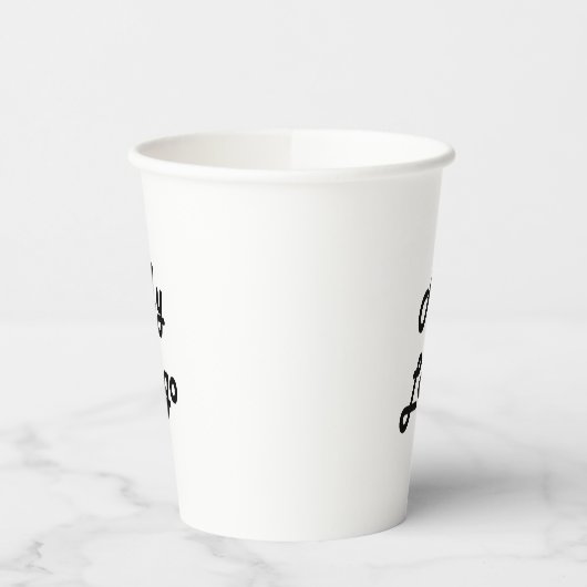 Firmenlogo weiß pappbecher (Links)