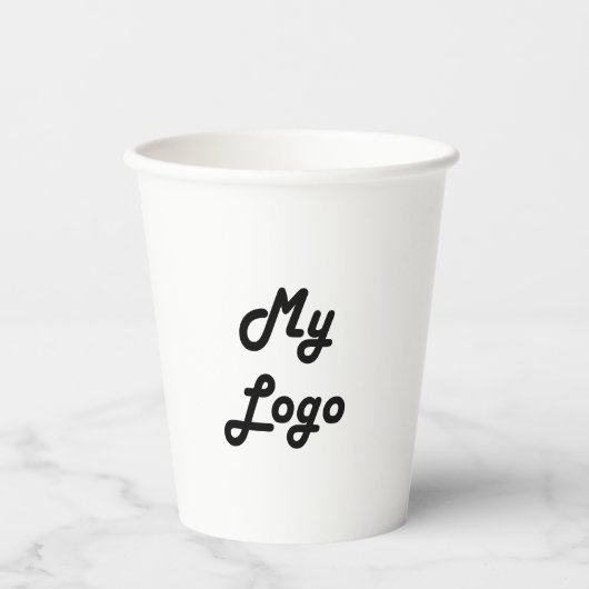 Firmenlogo weiß pappbecher (Vorderseite)