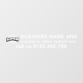 Firmenlogo + weißer Text Horizontal Vinyl Car Fensteraufkleber (Blatt)