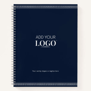 Firmenlogo Werbeaktion Navy Blue Griechisch Meande Notizblock