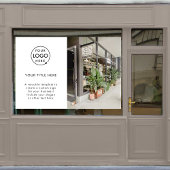 Firmenlogo | Werbemittel Foto einfach weiß Fensteraufkleber