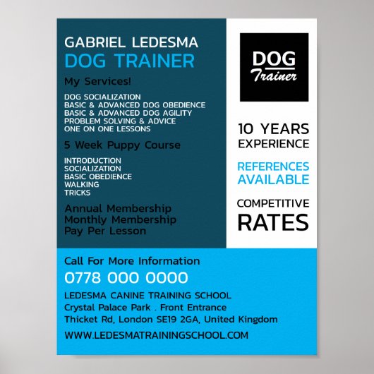 Firmenlogo, Werbung für Hundeausbilder Poster (Vorne)