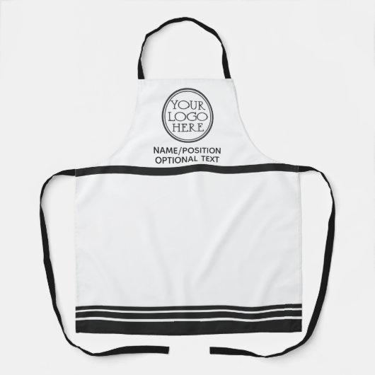 Firmenlogo Werbung schwarz & weiß Schürze (Vorderseite)