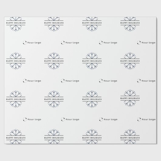 Firmenlogo White Christmas Snowflake Lp Geschenkpapier (Flach)