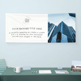 Firmenlogo | White Minimalistisch Modern Foto 6' Banner