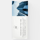 Firmenlogo | White Minimalistisch Modern Foto 6' Banner (Vertikal)