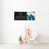 Firmenlogo | White Minimalistisch Modern Foto 6' Banner (Insitu)