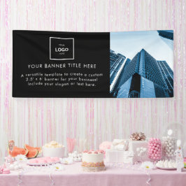 Firmenlogo | White Minimalistisch Modern Foto 6' Banner