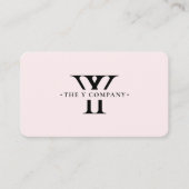 Firmenlogo Y Monogram Pink Modern Visitenkarte (Vorderseite)