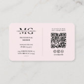 Firmenlogo Y Monogram Pink Modern Visitenkarte (Rückseite)