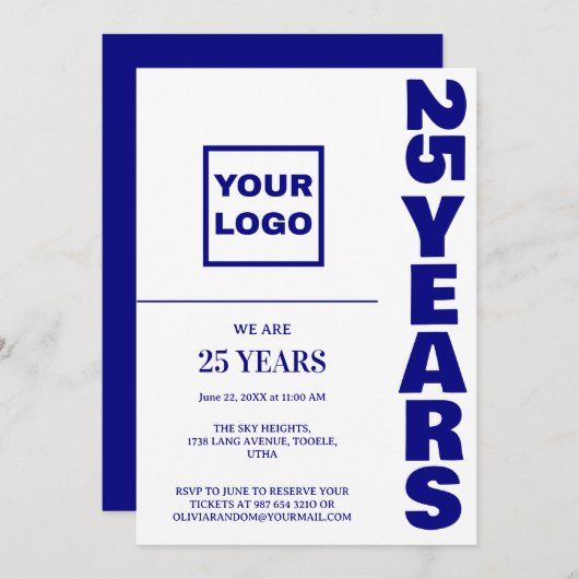 Firmenlogo zum 25. Jubiläum Einladung (Vorne/Hinten)