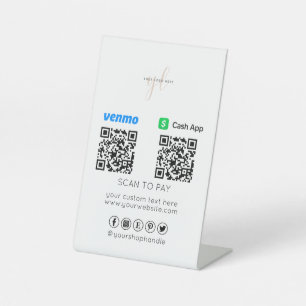 Firmenlogo Zwei QR-Code-Zahlungen Zur Bezahlun Sockelschild