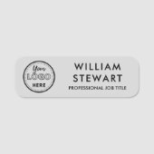 Firmenlogofirma Soft Gray Mitarbeiter Namensschild (Vorderseite)