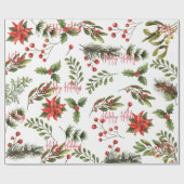 Firmenlogos hinzufügen Mitarbeiter Feiertage Geschenkpapier (Flach)