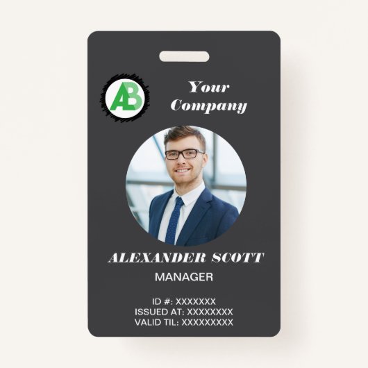 Firmenlogos Personalbestand qr-Code Ausweis (Vorderseite)