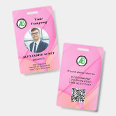 Firmenlogos Personalbestand qr-Code Ausweis (Vorder- & Rückseite)