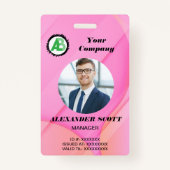 Firmenlogos Personalbestand qr-Code Ausweis (Vorderseite)