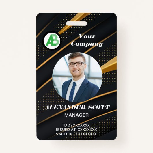 Firmenlogos Personalbestand qr-Code Ausweis (Vorderseite)