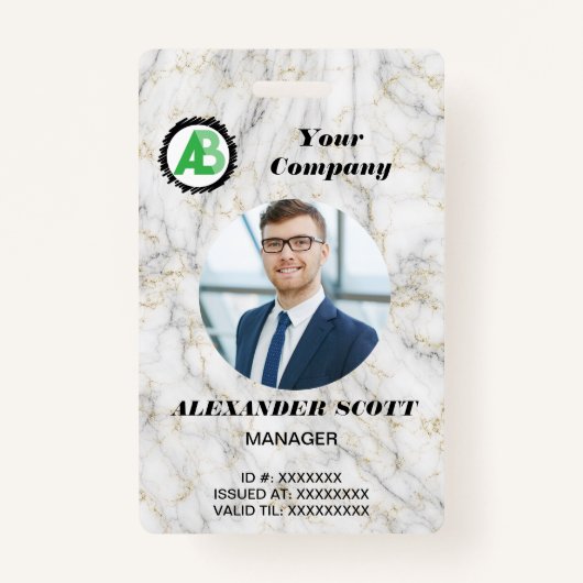 Firmenlogos Personalbestand qr-Code Ausweis (Vorderseite)