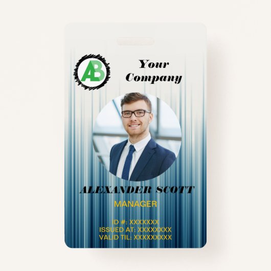 Firmenlogos Personalbestand qr-Code Ausweis (Vorderseite)