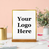 Firmenlogos Weiß und Imitate Gold Border Acrylschild (Hochzeit)