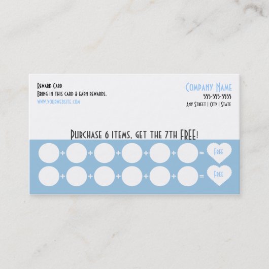 Firmenloyalitäts-Visitenkarte-Lochkarte Treuekarte (Vorderseite)