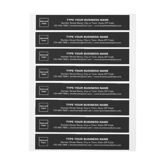 Firmenmarke auf dem Black Wrap-Label Rundum-Adressaufkleber (Bogen)