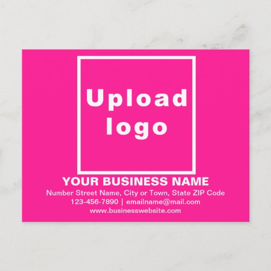 Firmenmarke auf rosa Postkarte (Vorderseite)
