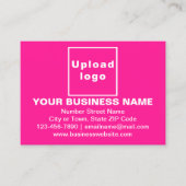 Firmenmarke auf Small Pink Rectangle Card Visitenkarte (Vorderseite)