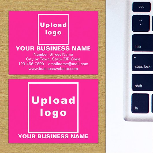 Firmenmarke auf Small Pink Rectangle Card Visitenkarte
