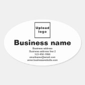 Firmenmarke auf weißem Oval-Aufkleber Ovaler Aufkleber (Vorderseite)